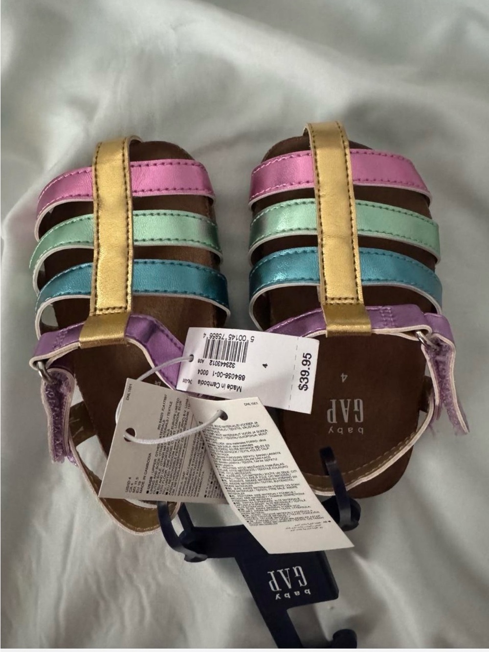 GAP Baby Metallic Pastel Strappy Sandals in Pink, Mint, Teal, Purple & Gold